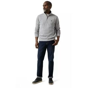 Chaps Sweatshirt Mens 6XB Big Tall Gray Quarter Zip Pullover Mock Neck Stretch N